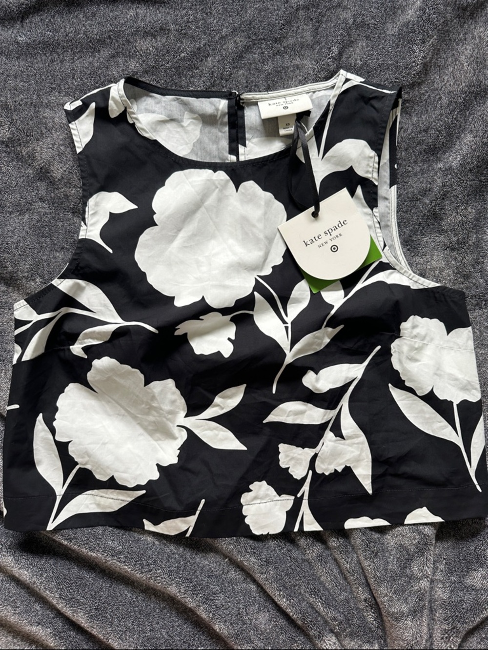 Kate Spade x Target Black and White Floral Crop Top